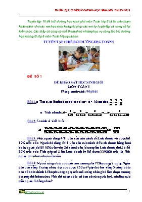 Tuyển tập 10 đề bồi dưỡng học sinh giỏi môn Toán Lớp 5